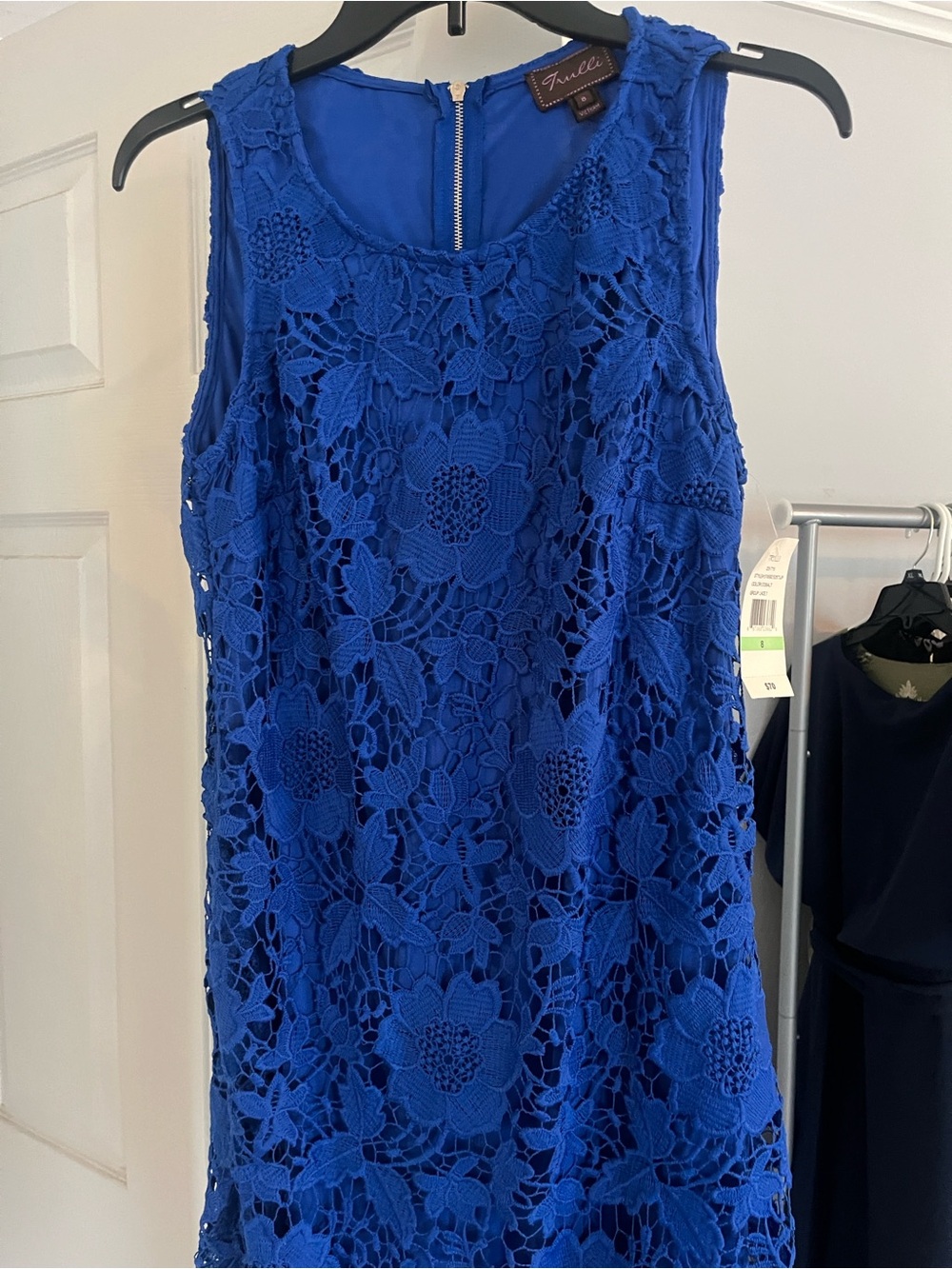 Women's Royal Blue Floral Lace Dress